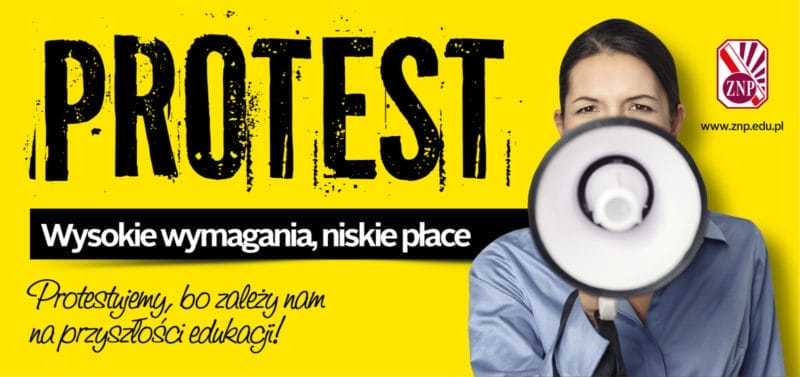 PROTEST NAUCZYCIELI W OSTRÓDZIE BĘDZIE, ALE BEZ SZKÓD DLA DZIECI 13 Baner. Protest 2019 e1570183305128