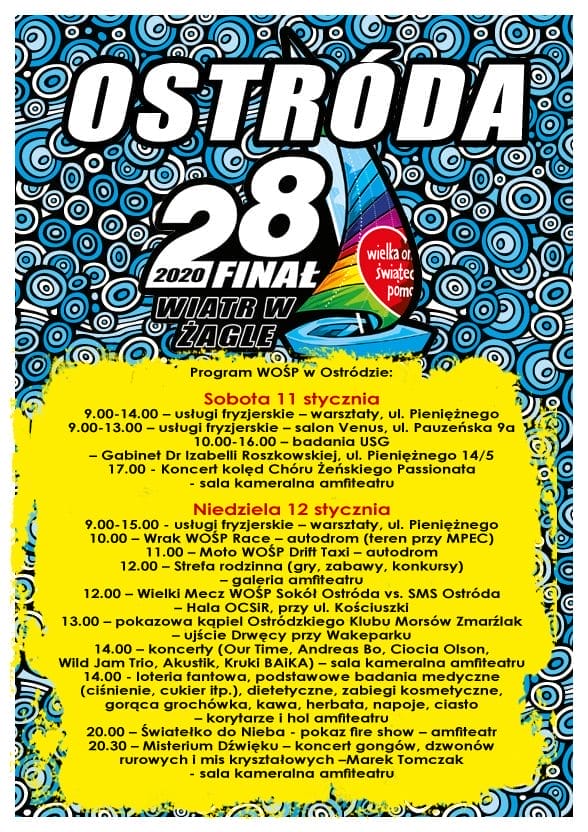 WOŚP 2020 W OSTRÓDZIE - PRZEGLĄD WYDARZEŃ 5 Plakat