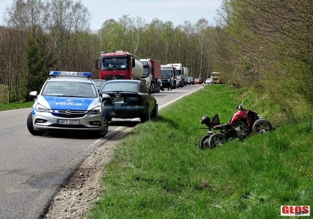 Wypadek Wgoda Gm. Ostróda WYGODA ZDERZENIE QUADA I AUDI