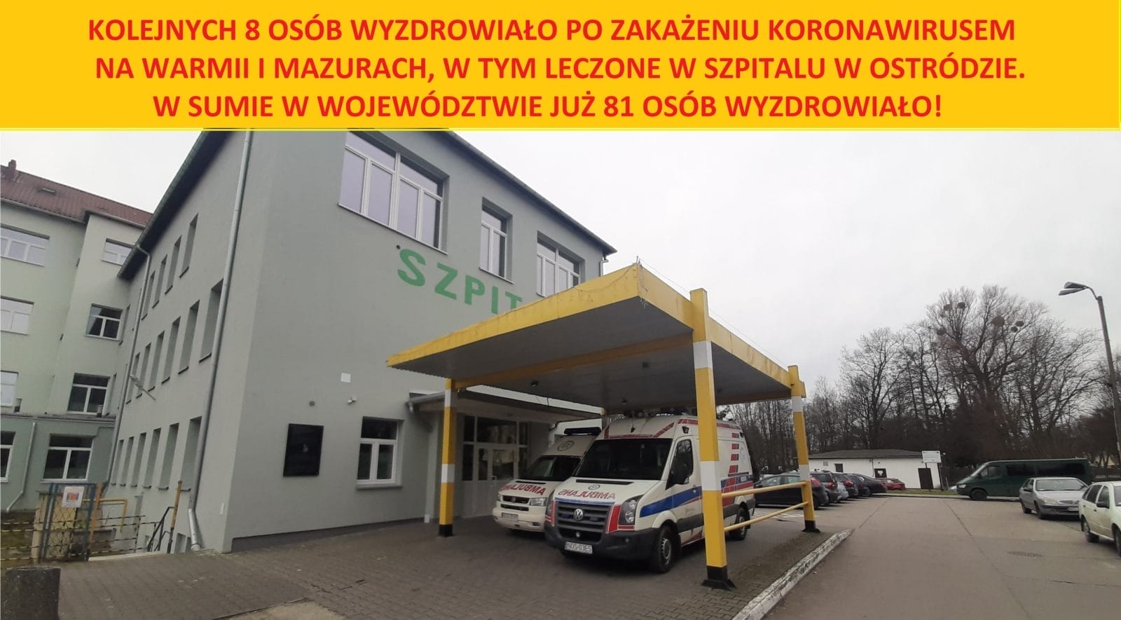 KOLEJNYCH 8 WYZDROWIEŃ Z KORONAWIRUSA W WOJEWÓDZTWIE. BRAK NOWYCH ZAKAŻEŃ 13 Wyleczenie 16