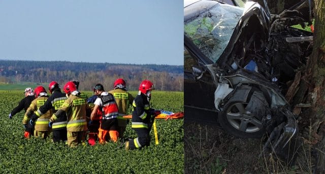 MERCEDES UDERZYŁ W DRZEWO PRZED LICHTAJNAMI - JEDNA OSOBA RANNA (VIDEO+FOTO) 38 slijder