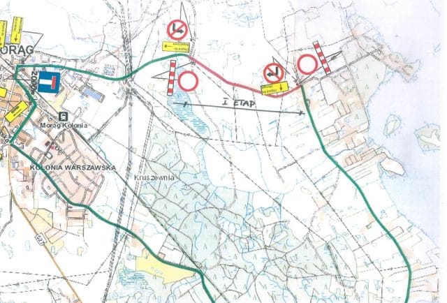 UWAGA: 8-9 MAJA DROGA POWIATOWA MORĄG - BOGACZEWO ZAMKNIĘTA DLA RUCHU! 1 map1