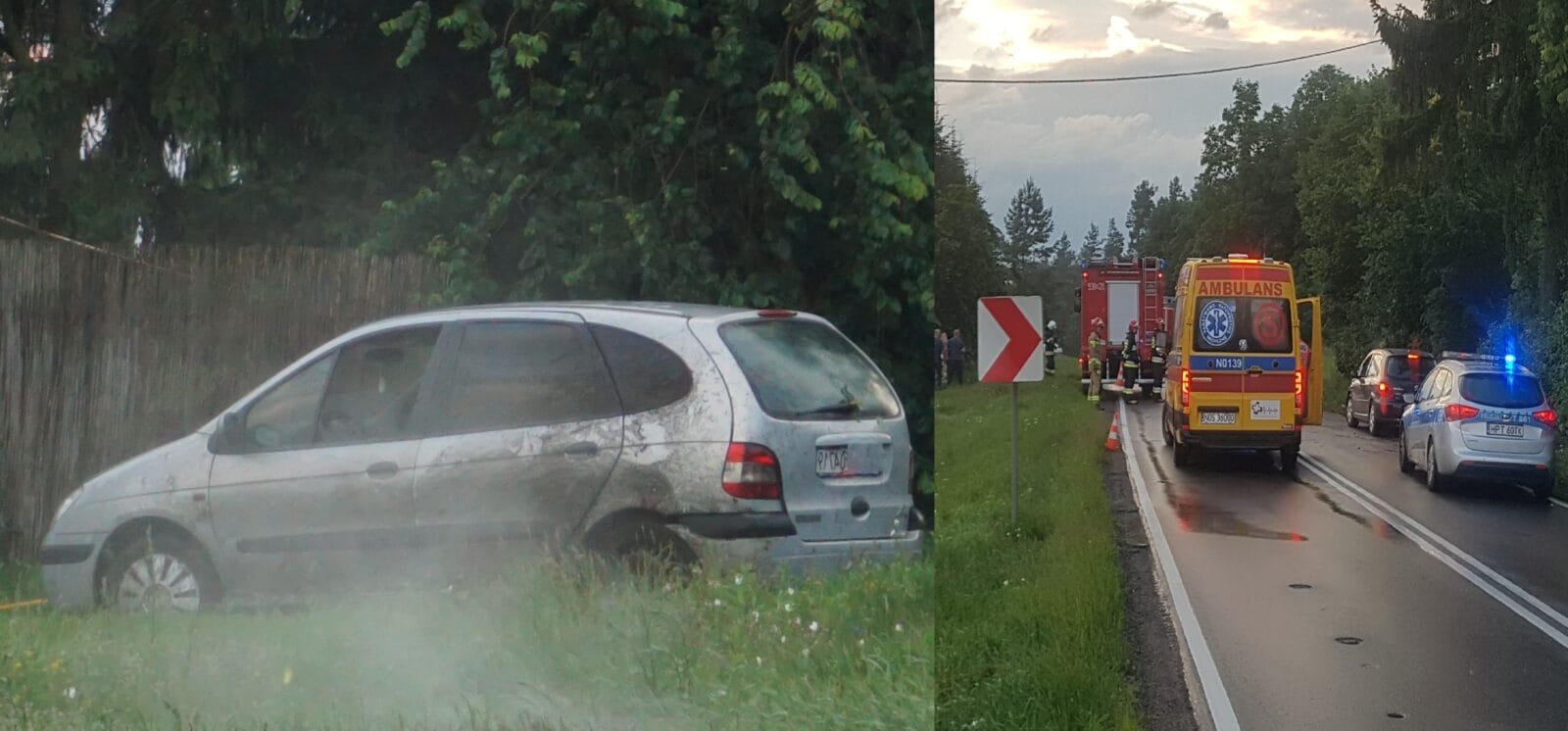 GROŹNE ZDARZENIE DROGOWE NA DK16 W WIRWAJDACH (GMINA OSTRÓDA) 1 Wyp Sl