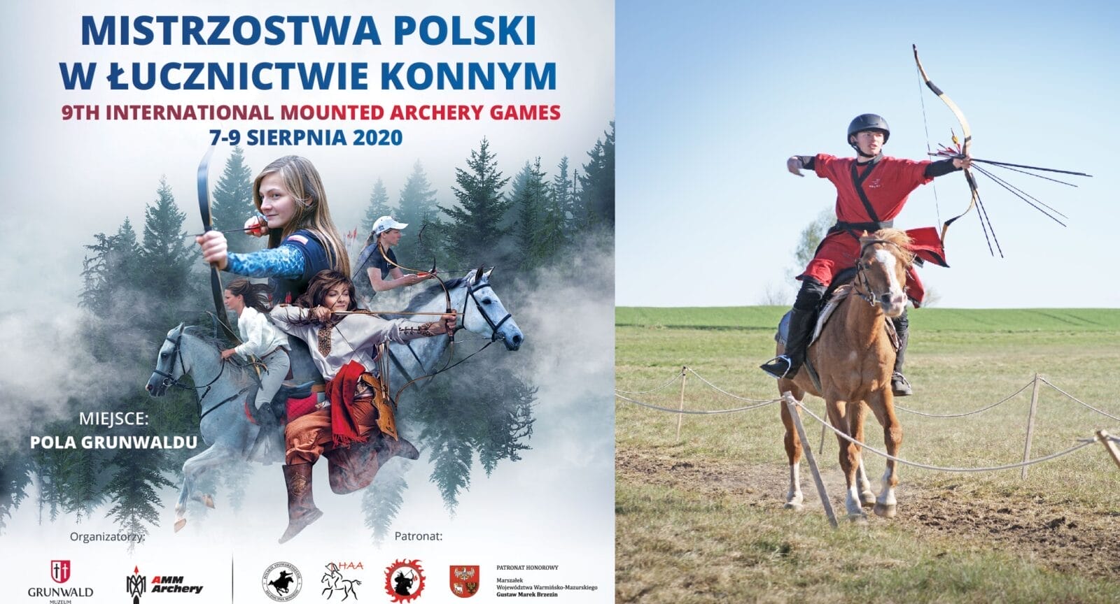 JUTRO NA POLACH GRUNWALDZKICH POCZĄTEK MISTRZOSTW POLSKI W ŁUCZNICTWIE KONNYM 1