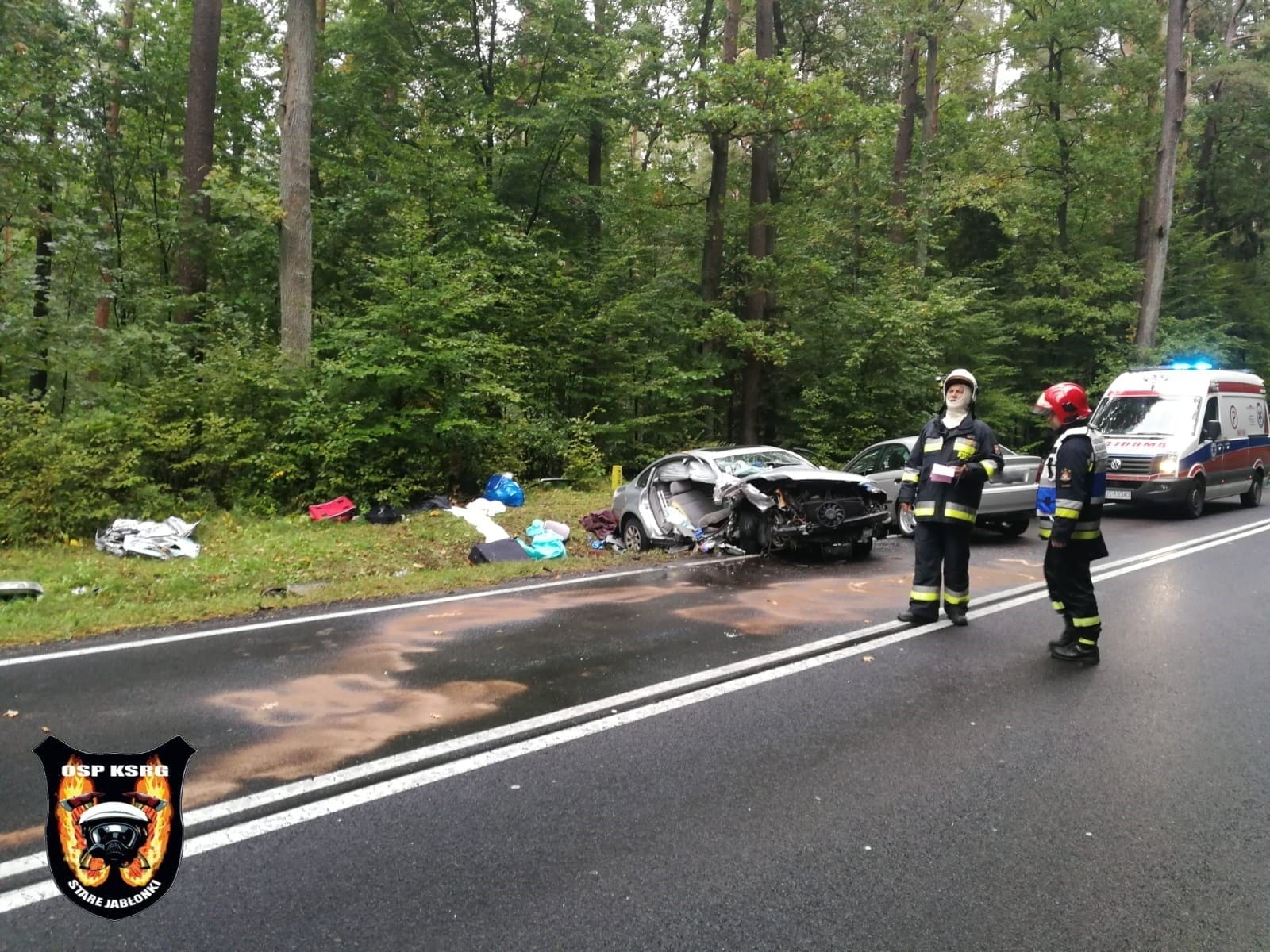 PORANNY WYPADEK W DŁUŻKACH NA DK16 MIĘDZY OSTRÓDĄ A OLSZTYNEM - SĄ RANNI 2 120326921 341137680663895 2474356336472139598 O