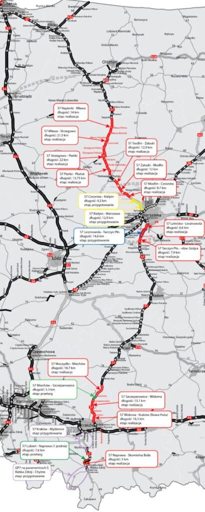 POSTĘPY PRAC NA S7. RAPORT Z REALIZACJI JEDNEJ Z NAJWAŻNIEJSZYCH DRÓG W POLSCE 2 Droga Ekspresowa S7 01 2