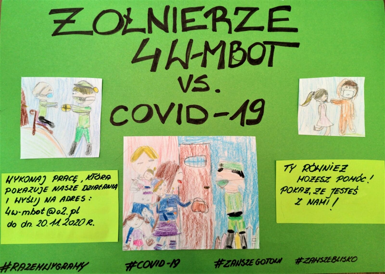 KONKURS PLASTYCZNY DLA DZIECI: "ŻOŁNIERZE 4W-MBOT VS. COVID-19" 13 Plakat