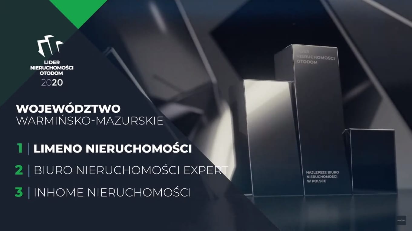 BIURO "EXPERT" Z OSTRÓDY DRUGIE W WOJEWÓDZTWIE W KONKURSIE "LIDER NIERUCHOMOŚCI OTODOM 2020" 1