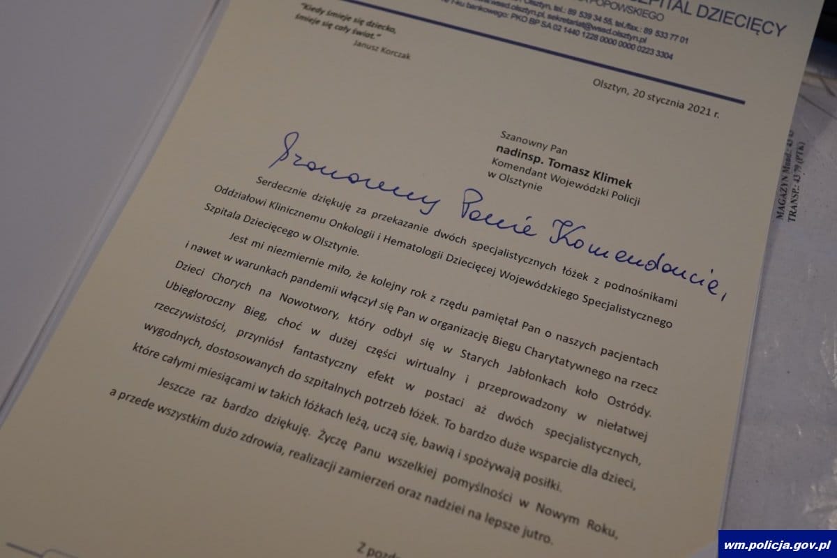 BIEG DLA DZIECI CHORYCH NA NOWOTWORY W STARYCH JABŁONKACH - SPECJALISTYCZNE ŁÓŻKA PRZEKAZANE 4 32 167944