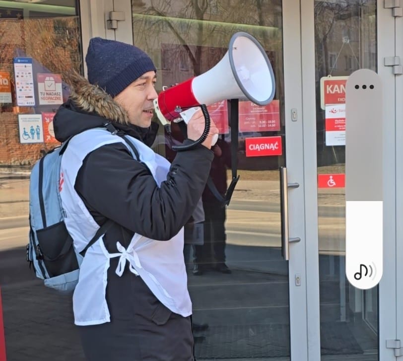 Protest pracowników Poczty Polskiej w Ostródzie – Solidarność walczy o prawa pracowników 9 Protes Solidarnosc Poczta Polska2