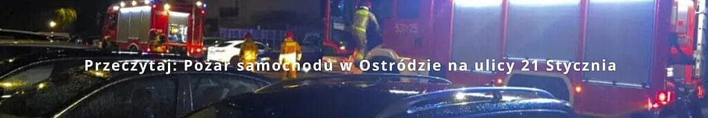 Pożar samochodu w Ostródzie