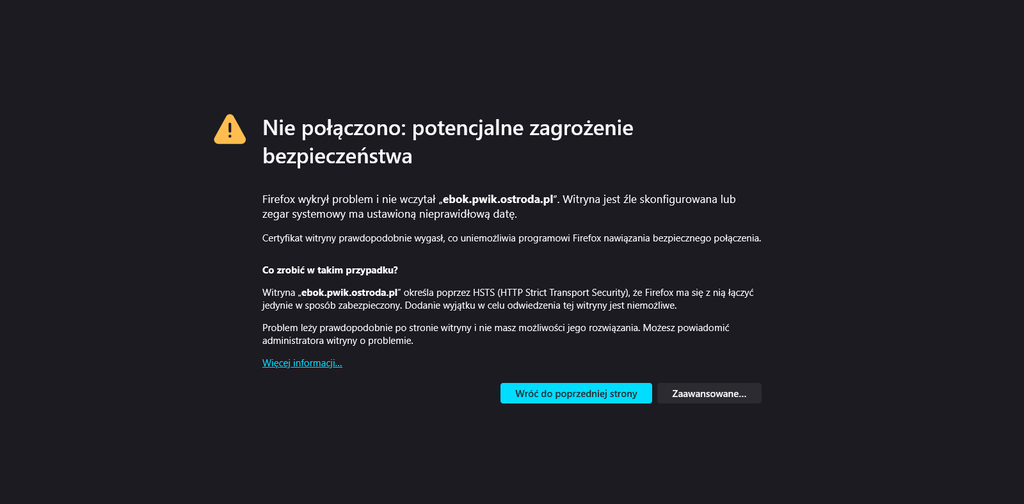 Uważajcie płacąc rachunki za wodę! Strona miejskiej spółki niezabezpieczona.