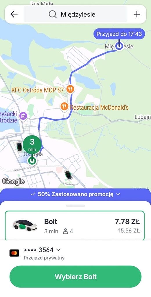 Bolt w Ostródzie – aplikacja taksówkowa już działa w naszym mieście 11 Bolt Ostroda