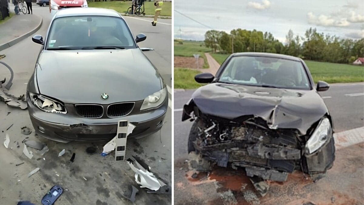 Groźny wypadek na trasie z Ostródy do Lubawy. Trzy auta rozbite, jedna osoba w szpitalu 28 wypadek na trasie Ostróda–Lubawa