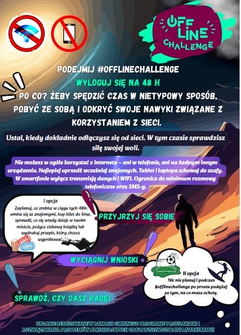 Offline challenge w Ostródzie - plakat akcji.