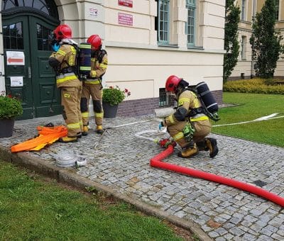 Praca w straży pożarnej w Ostródzie.