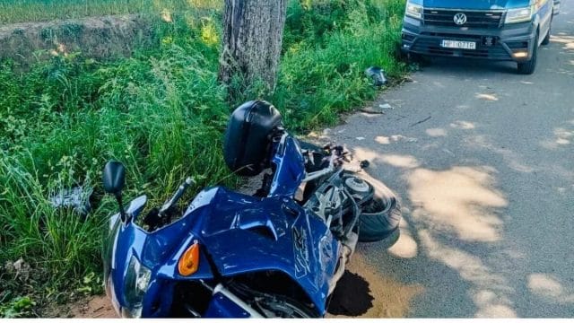Glaznoty: Motocyklista i pasażerka trafili do szpitala 16 Glaznoty
