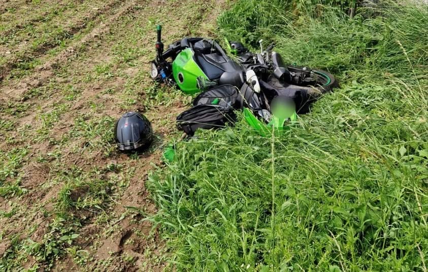 Wypadek motocyklisty w Szyldaku