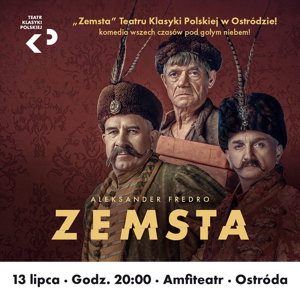 „Zemsta Fredry” w Ostródzie 2025 – kultowy spektakl w Amfiteatrze! 2 Zemsta