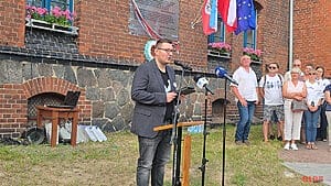500 lat Reformacji w Ostródzie: nazwanie Ronda Reformacji i odsłonięcie pamiątkowej tablicy 34 500 Lat Reformacji Ostroda Rondo Tablica Gizewiusz 59 1