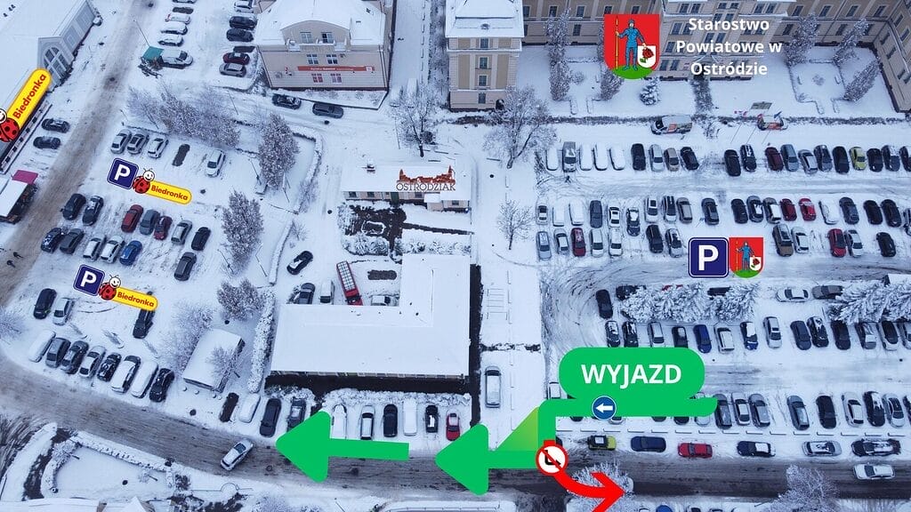 Nowy wyjazd z parkingu przed starostwem? Jest pomysł na zmianę ruchu 3 Parking Przy Starostwie