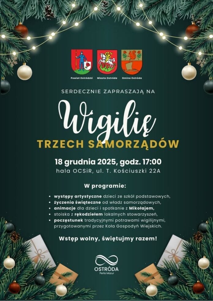 „Dziękuję za tę wspólnotę” – Wigilia Trzech Samorządów w Ostródzie 55 Wigilia Trzech Samorządów